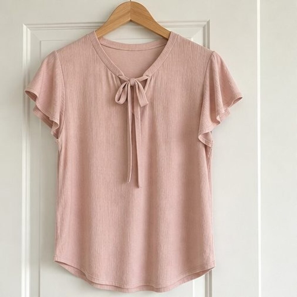 Blush Pleated Blouse